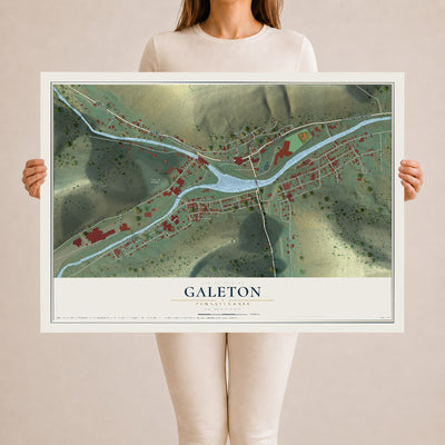 Map of Galeton, Pennsylvania, 24 x 36 inch unframed archival matte print