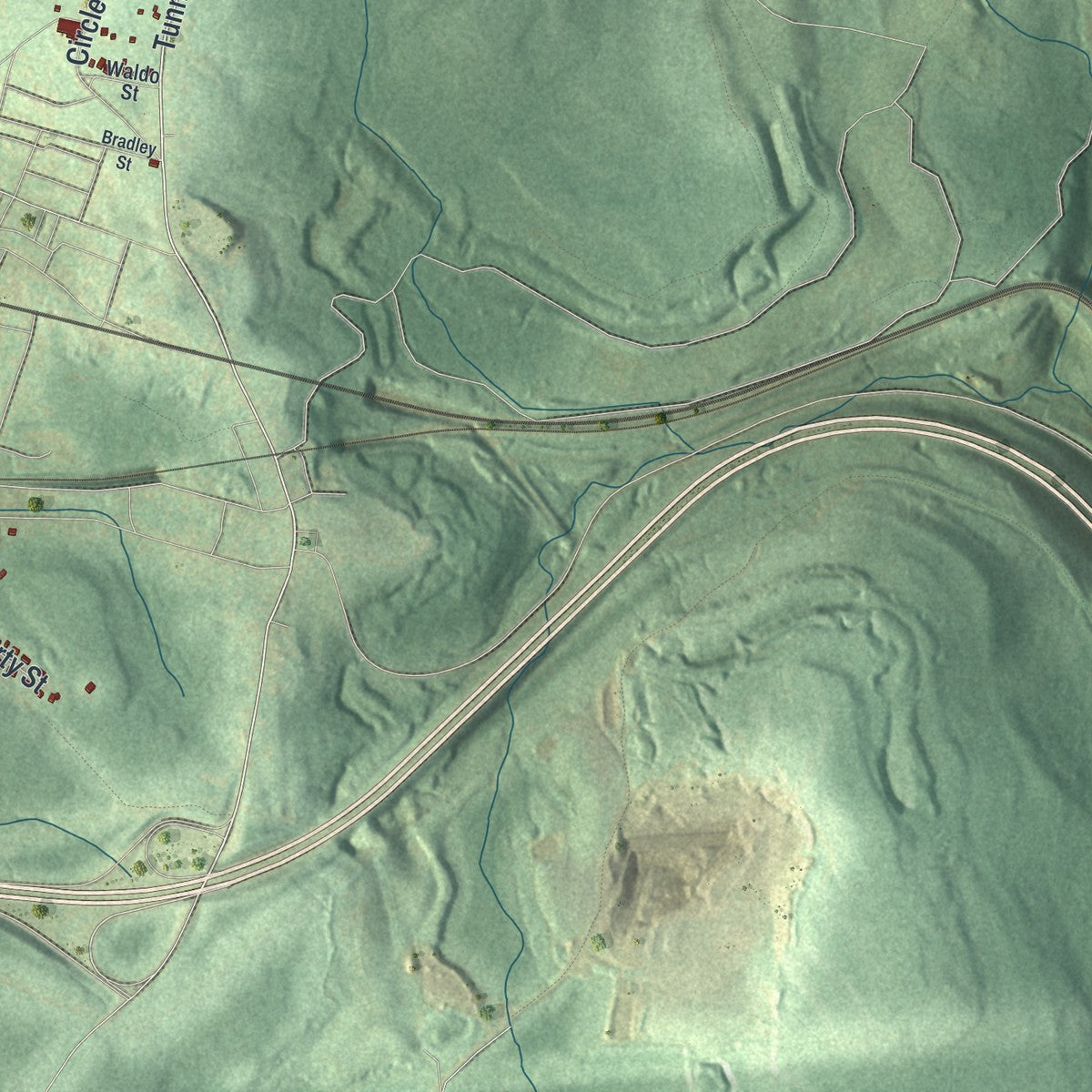 Second close-up of the map of Gallitzin, Cambria County, Pennsylvania print showing more streets and buildings
