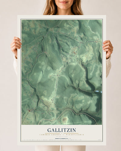 Map of Gallitzin, Cambria County, Pennsylvania, 24 x 36 inch unframed archival matte print