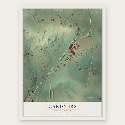 Gardners, Pennsylvania map print, the full design