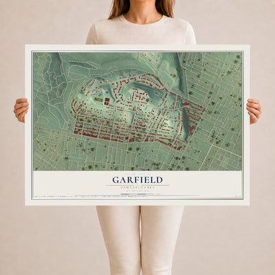 Map of Garfield, Pennsylvania, 24 x 36 inch unframed archival matte print