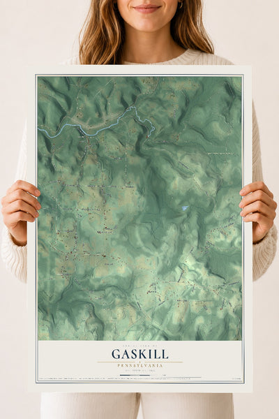 Map of Gaskill, Pennsylvania, 18 x 24 inch unframed archival matte print