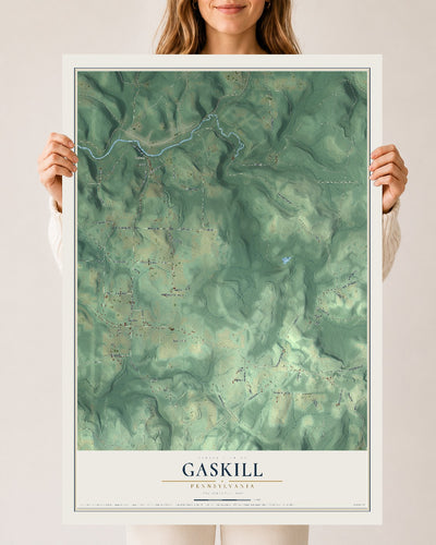 Map of Gaskill, Pennsylvania, 24 x 36 inch unframed archival matte print