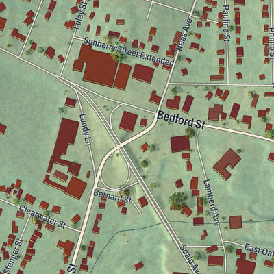 Close-up of the map of Geistown, Pennsylvania print showing street and building detail