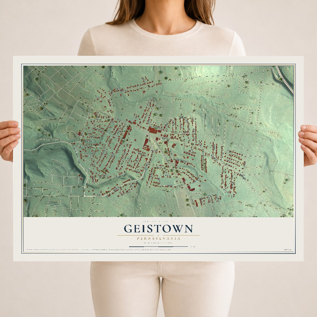 Map of Geistown, Pennsylvania, 18 x 24 inch unframed archival matte print