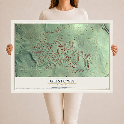 Map of Geistown, Pennsylvania, 24 x 36 inch unframed archival matte print