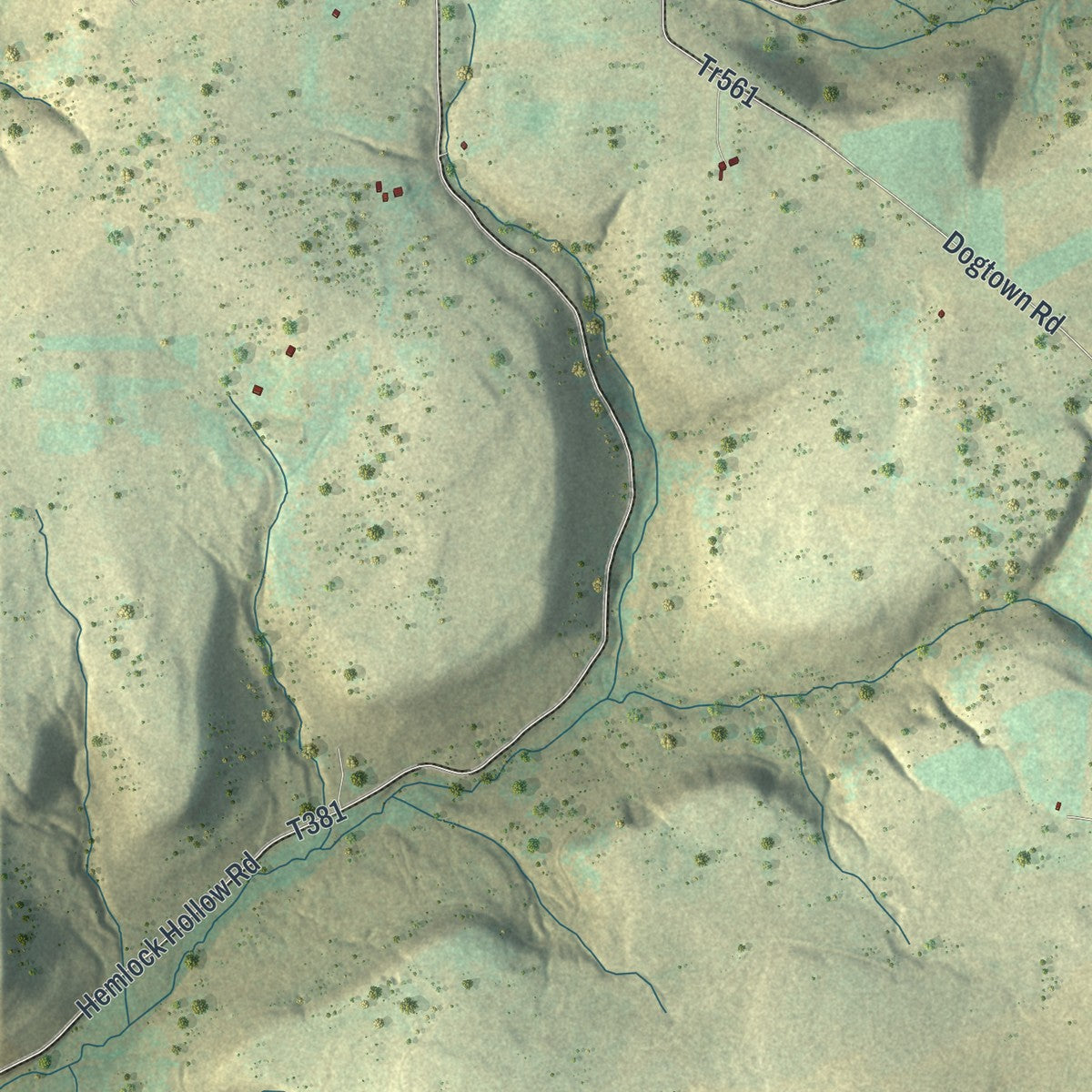 Close-up of the map of Genesee, Pennsylvania print showing street and building detail