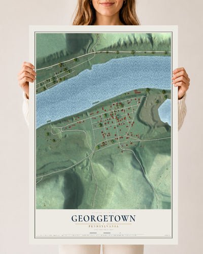 Map of Georgetown, Pennsylvania, 24 x 36 inch unframed archival matte print