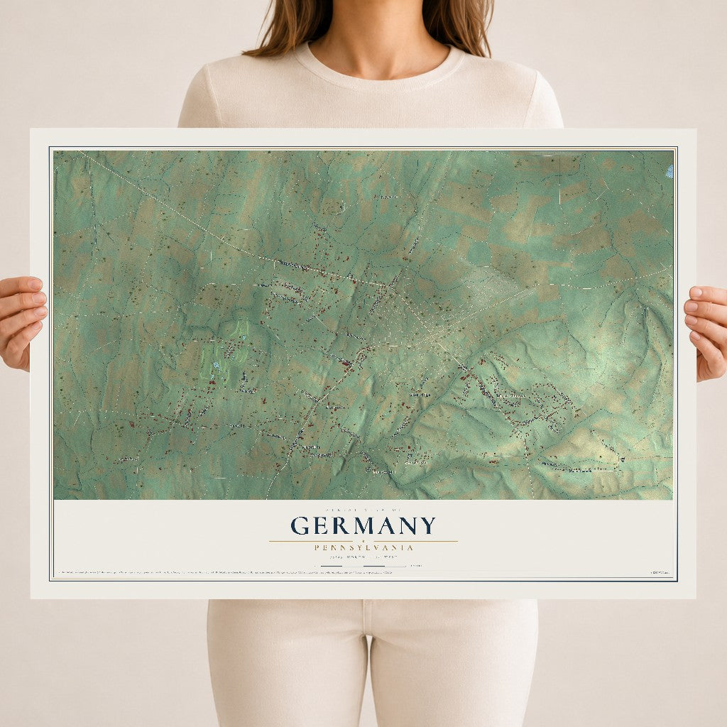 Map of Germany, Pennsylvania, 18 x 24 inch unframed archival matte print