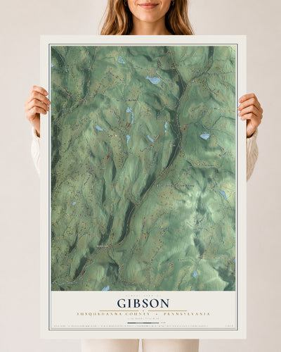 Map of Gibson, Susquehanna County, Pennsylvania, 24 x 36 inch unframed archival matte print