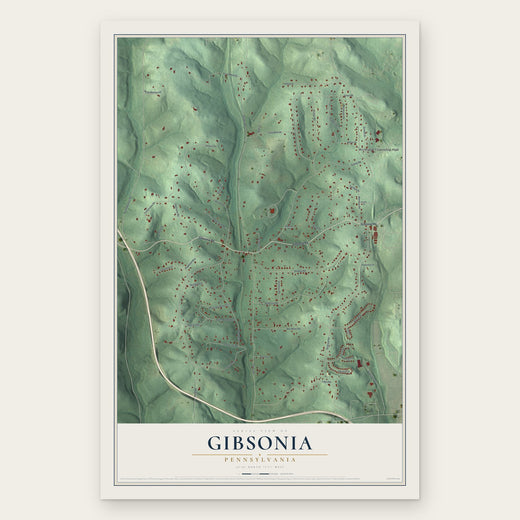 Gibsonia, Pennsylvania map print, the full design