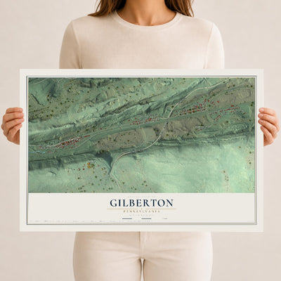 Map of Gilberton, Pennsylvania, 12 x 18 inch unframed archival matte print