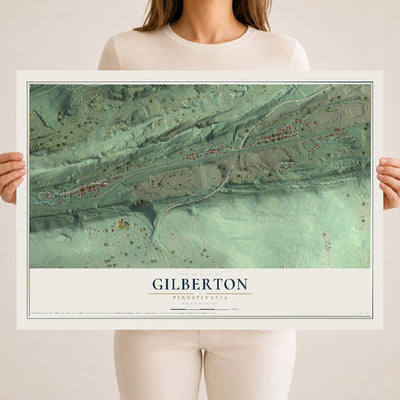 Map of Gilberton, Pennsylvania, 18 x 24 inch unframed archival matte print