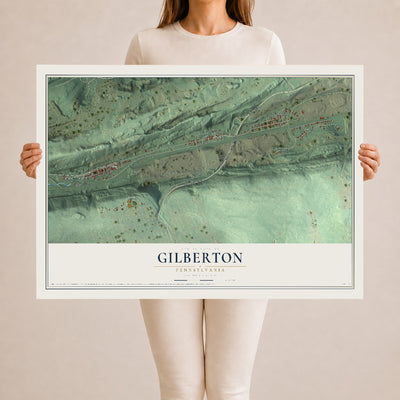 Map of Gilberton, Pennsylvania, 24 x 36 inch unframed archival matte print