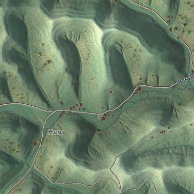 Close-up of the map of Gilmore, Pennsylvania print showing street and building detail