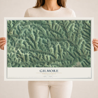 Map of Gilmore, Pennsylvania, 18 x 24 inch unframed archival matte print