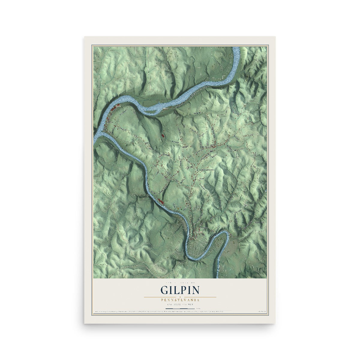 Map of Gilpin, Pennsylvania, 12 x 18 inch unframed archival matte print