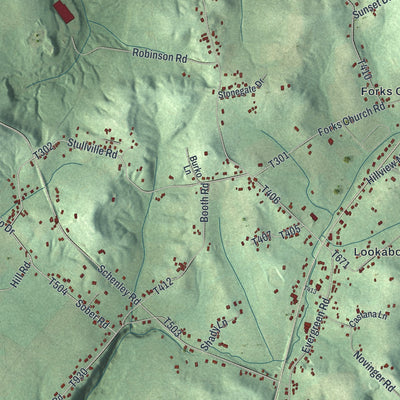 Close-up of the map of Gilpin, Pennsylvania print showing street and building detail