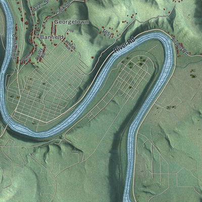 Second close-up of the map of Gilpin, Pennsylvania print showing more streets and buildings
