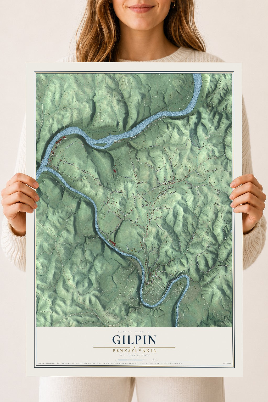 Map of Gilpin, Pennsylvania, 18 x 24 inch unframed archival matte print