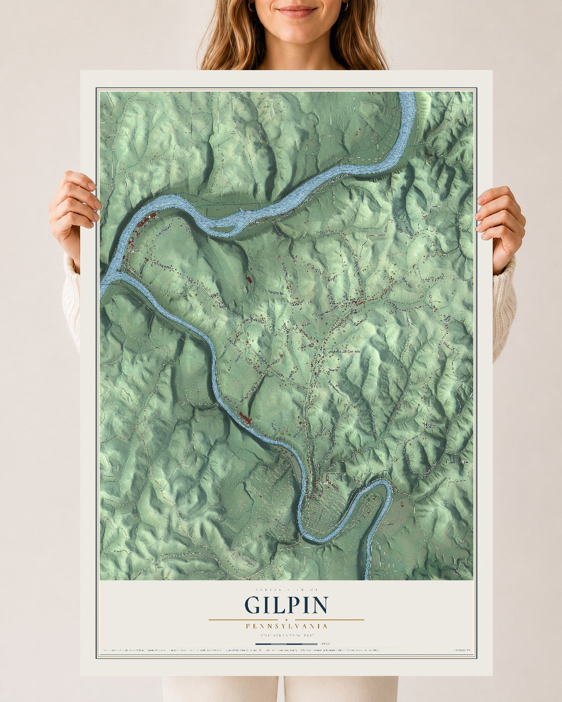 Map of Gilpin, Pennsylvania, 24 x 36 inch unframed archival matte print