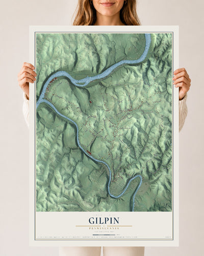 Map of Gilpin, Pennsylvania, 24 x 36 inch unframed archival matte print
