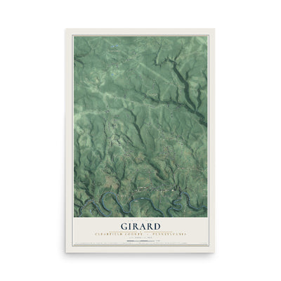 Map of Girard, Clearfield County, Pennsylvania, 12 x 18 inch unframed archival matte print