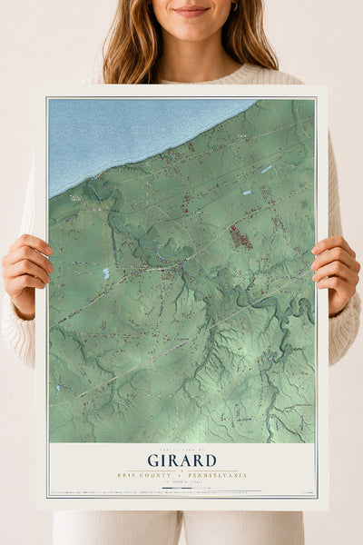 Map of Girard, Erie County, Pennsylvania, 18 x 24 inch unframed archival matte print