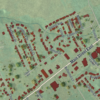 Second close-up of the map of the Borough of Girard, Erie County, Pennsylvania print showing more streets and buildings