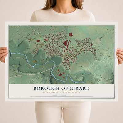 Map of the Borough of Girard, Erie County, Pennsylvania, 18 x 24 inch unframed archival matte print