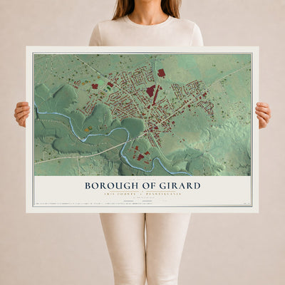Map of the Borough of Girard, Erie County, Pennsylvania, 24 x 36 inch unframed archival matte print
