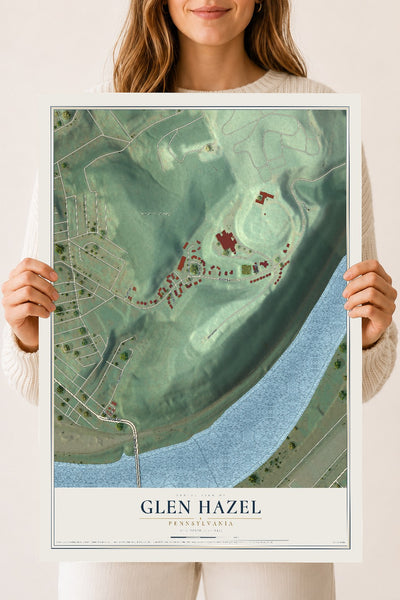 Map of Glen Hazel, Pennsylvania, 18 x 24 inch unframed archival matte print