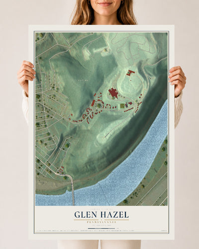 Map of Glen Hazel, Pennsylvania, 24 x 36 inch unframed archival matte print