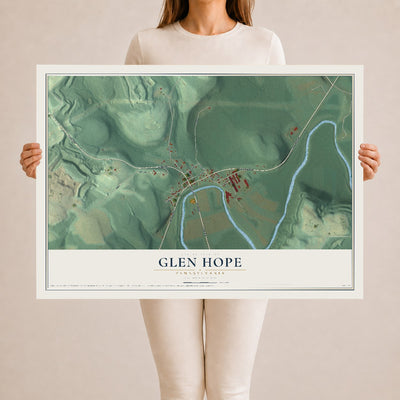Map of Glen Hope, Pennsylvania, 24 x 36 inch unframed archival matte print
