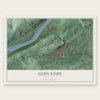 Glen Lyon, Pennsylvania map print, the full design