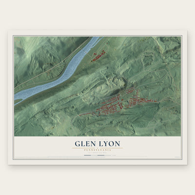 Glen Lyon, Pennsylvania map print, the full design