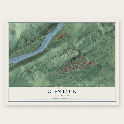 Glen Lyon, Pennsylvania map print, the full design