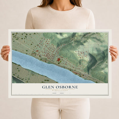 Map of Glen Osborne, Pennsylvania, 12 x 18 inch unframed archival matte print