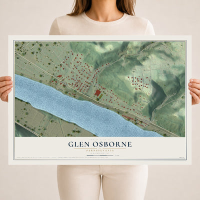 Map of Glen Osborne, Pennsylvania, 18 x 24 inch unframed archival matte print
