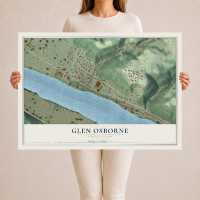 Map of Glen Osborne, Pennsylvania, 24 x 36 inch unframed archival matte print