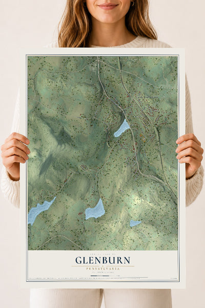 Map of Glenburn, Pennsylvania, 18 x 24 inch unframed archival matte print