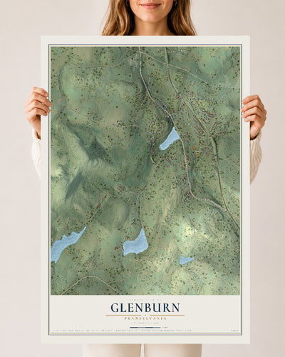 Map of Glenburn, Pennsylvania, 24 x 36 inch unframed archival matte print