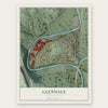 Glendale, Pennsylvania map print, the full design