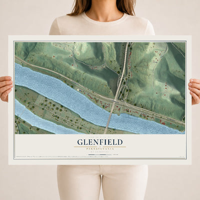 Map of Glenfield, Pennsylvania, 18 x 24 inch unframed archival matte print