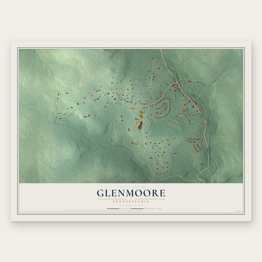 Glenmoore, Pennsylvania map print, the full design