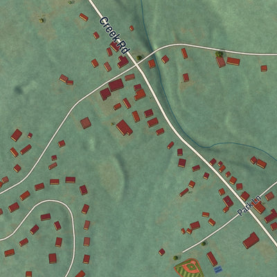 Close-up of the map of Glenmoore, Pennsylvania print showing street and building detail