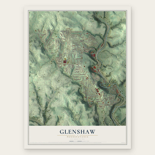 Glenshaw, Pennsylvania map print, the full design