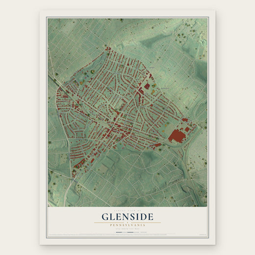 Glenside, Pennsylvania map print, the full design