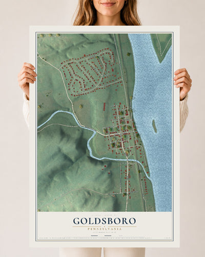 Map of Goldsboro, Pennsylvania, 24 x 36 inch unframed archival matte print