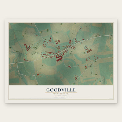 Goodville, Pennsylvania map print, the full design